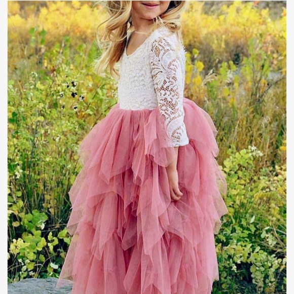 Girls Backless A-Line, Lace Back Dress - 3T - Picture 1 of 4